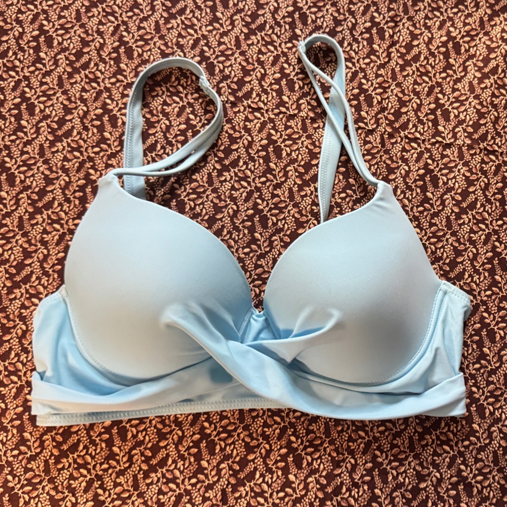 Victoria’s Secret PINK Wear Everywhere Twist Push-Up SwimsuitTop/Bra Azure Blue